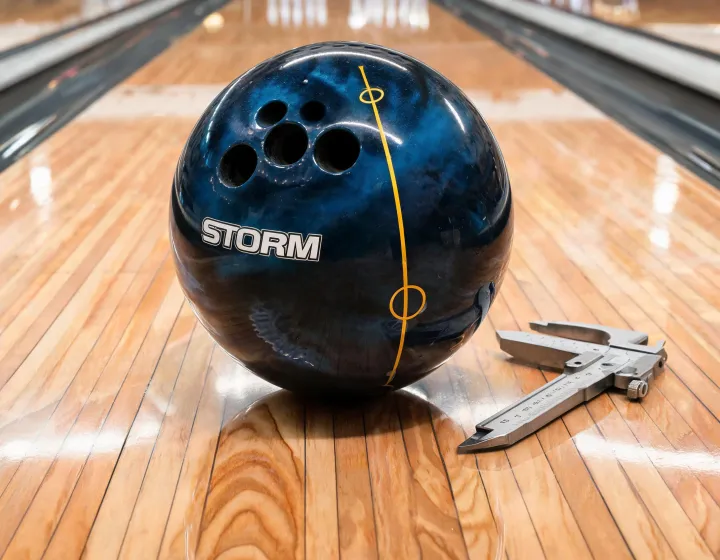 Storm reactive bowling ball on lane