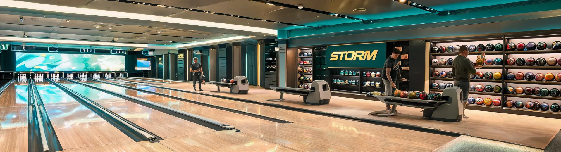Modern bowling center lanes
